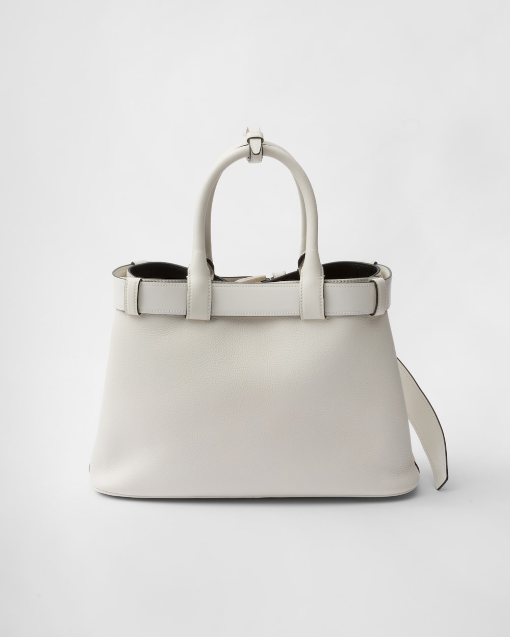 Prada Buckle Small Leather Handbag With Belt - Image 4